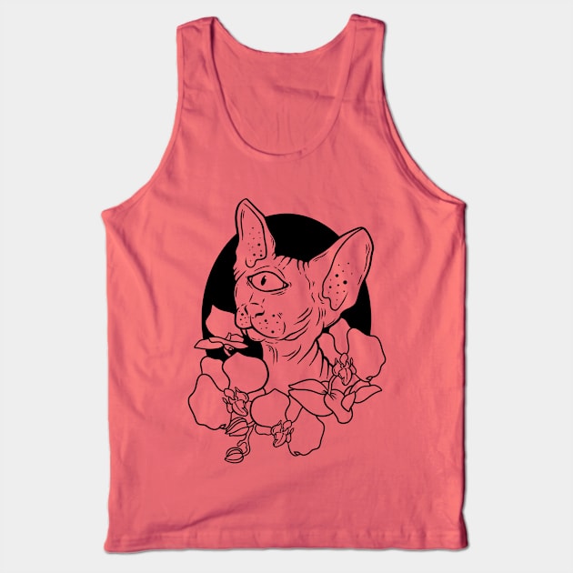 Space Sphynx (outline) Tank Top by Spazzy Newton